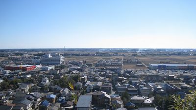 成東城跡公園より望む成東市街