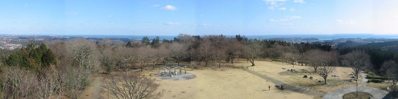 十王パノラマ公園の展望台より望む太平洋