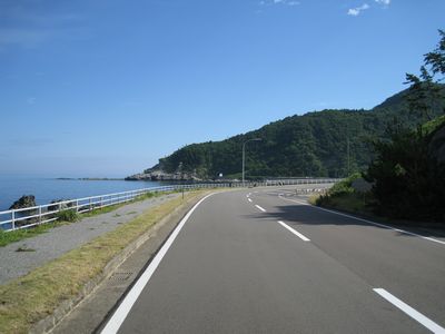 国道249号・外浦街道 珠洲市真浦町 帆立岩付近