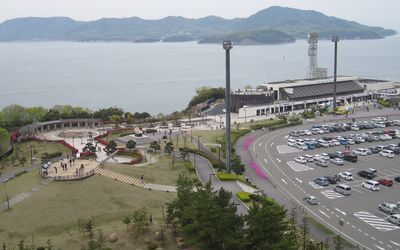 与島パーキングエリア 北備讃瀬戸大橋より
