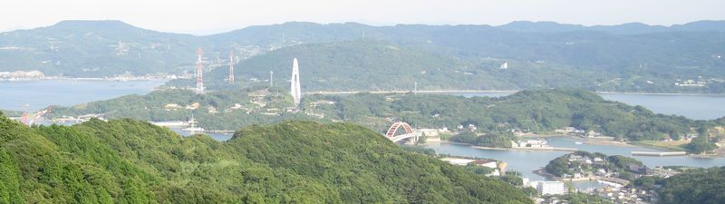 百合岳公園の展望塔より 九州本土・大島大橋・寺島大橋