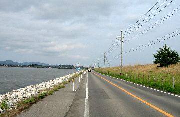 堤防道路 大海崎〜大根島