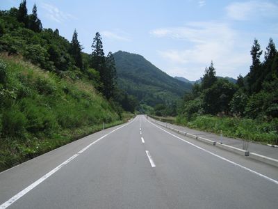 山形県道13号上山七ヶ宿線 上山市楢下赤山