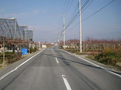 金川曽根広域農道 笛吹市一宮町小城